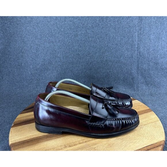 Cole Haan C06588 NikeAir Men’s Size 11 M Burgundy Leather Tassel Loafers Shoes - Picture 1 of 16